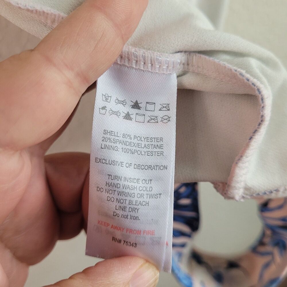 Tommy Bahama Swimsuit One Piece Girls Size 4T Pink Blue Ruffles Bathing Suit - Picture 7 of 16